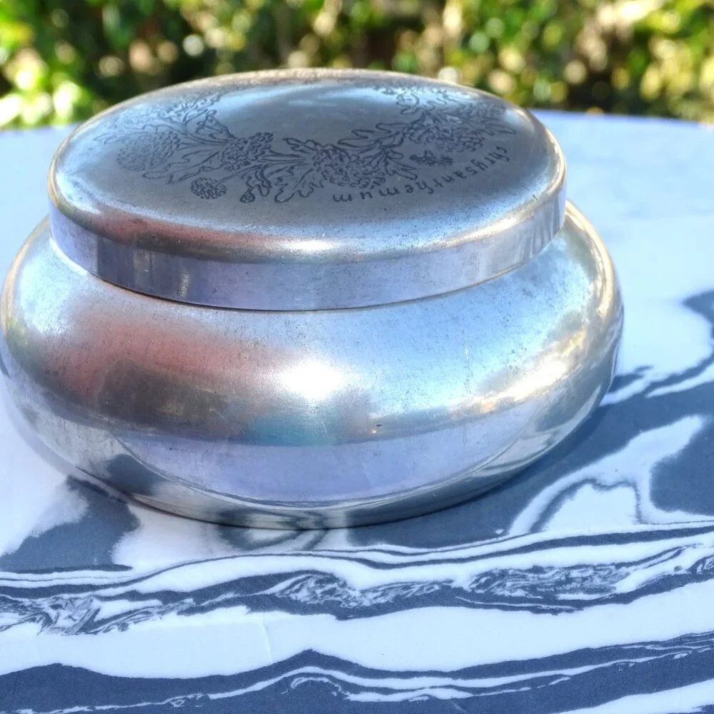 Vintage Kirk Stieff Pewter Velvet Lined Trinket Box